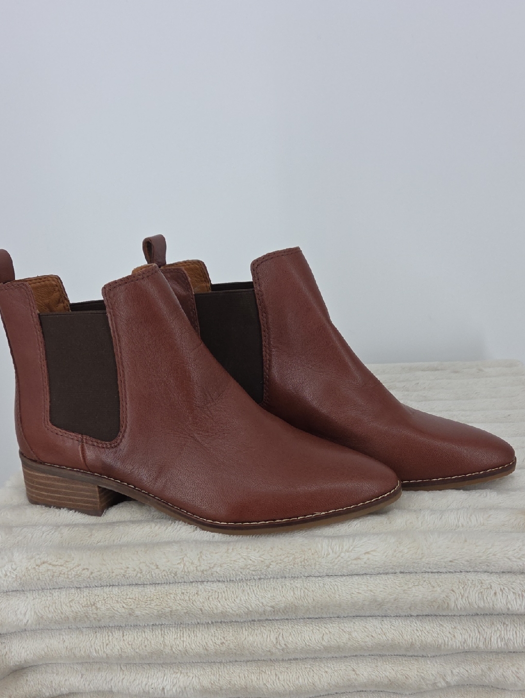 Lucky Brand Brown And Cognac Leather Chelsea Booties